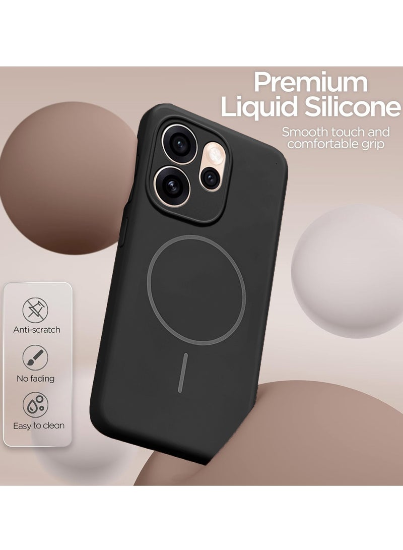 Wtech Oppo Reno15 Pro 5G 2026 Premium Liquid Silicone Compatible With Thin Magsafe Ring Case Cover (MCMPMN) - Black - Image 3